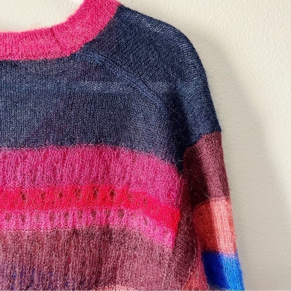 Rag & Bone Nassau Striped Mohair Silk Blend V-Neck Sweater Size XS MSRP $425 - Picture 11 of 16